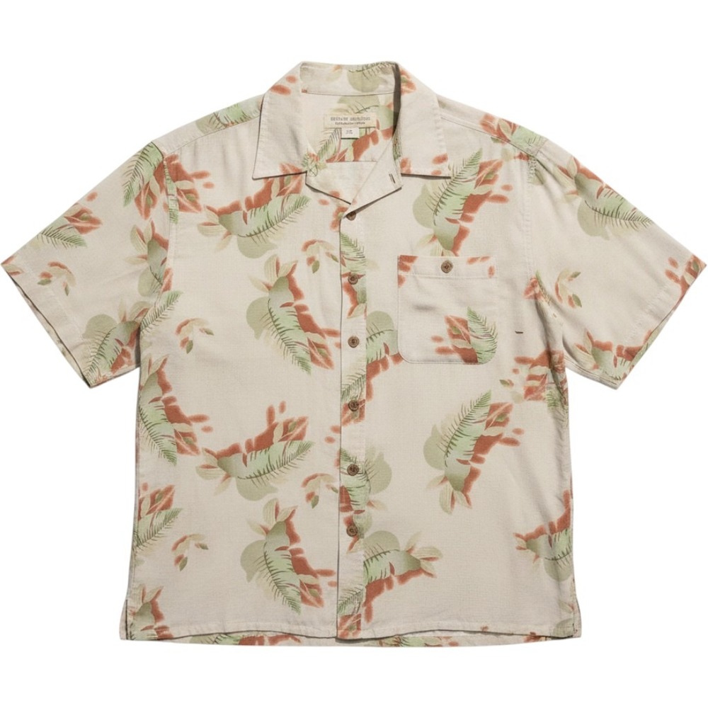 Island Republic Men's XL Silk Hawaiian Shirt Light Tropical Floral Button Up EUC